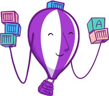 The Fly balloon mascot balancing containers